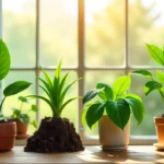 Indoor plants yellow leaves causes comparison showing healthy green plants versus yellowing houseplants with common problems