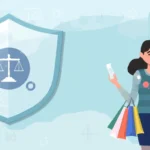Everyday Australian shopper protected by the Australian Consumer Law, symbolised with scales of justice and a map of Australia.