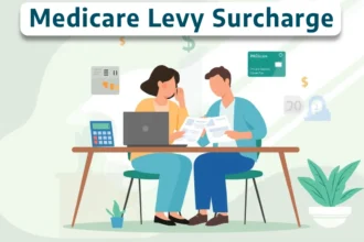 Australian couple reviewing private hospital cover documents to avoid the Medicare Levy Surcharge at tax time.