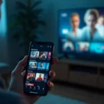 Person using smartphone to access streaming early episodes pre-release on popular Australian streaming platforms with early access notifications