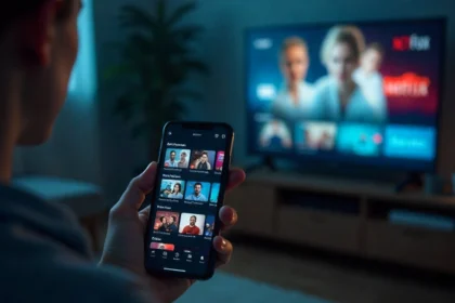 Person using smartphone to access streaming early episodes pre-release on popular Australian streaming platforms with early access notifications