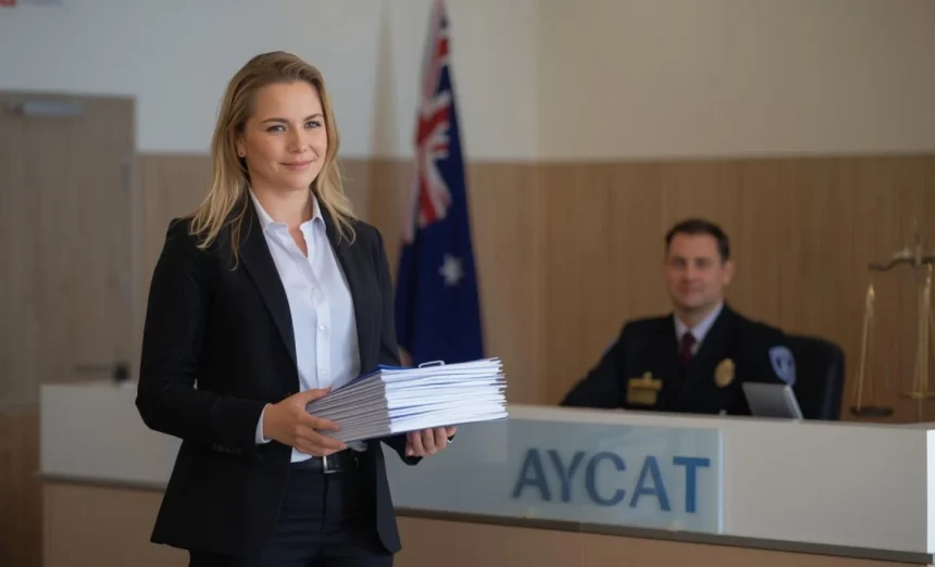 Australian person attending a small claims tribunal hearing to resolve a dispute