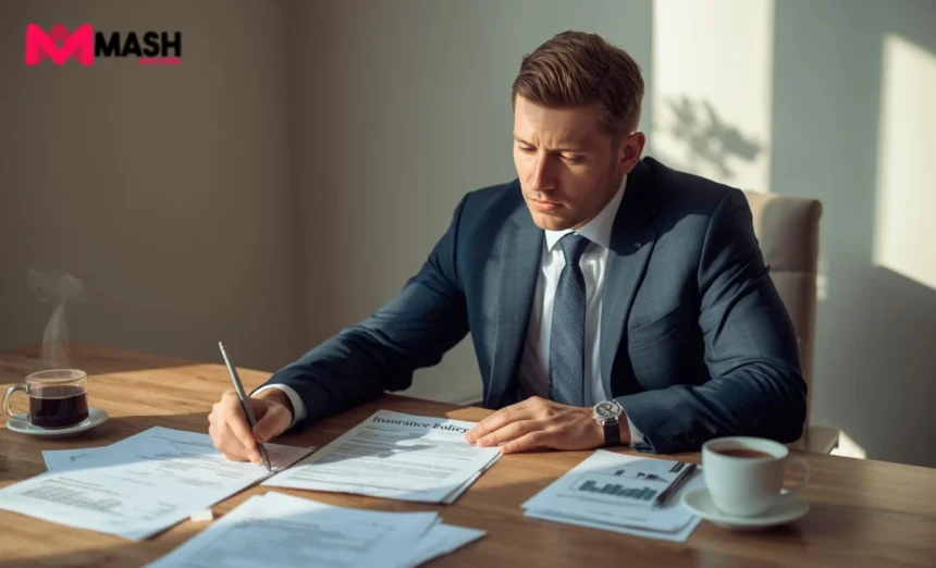A man reviewing his income protection insurance policy at home in Australia to understand exclusions.
