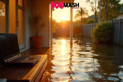 Australian home with flood risk and insurance documents representing common home insurance mistakes.
