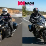 Motorcyclist riding safely on an Australian highway, representing affordable motorcycle insurance and safety tips.