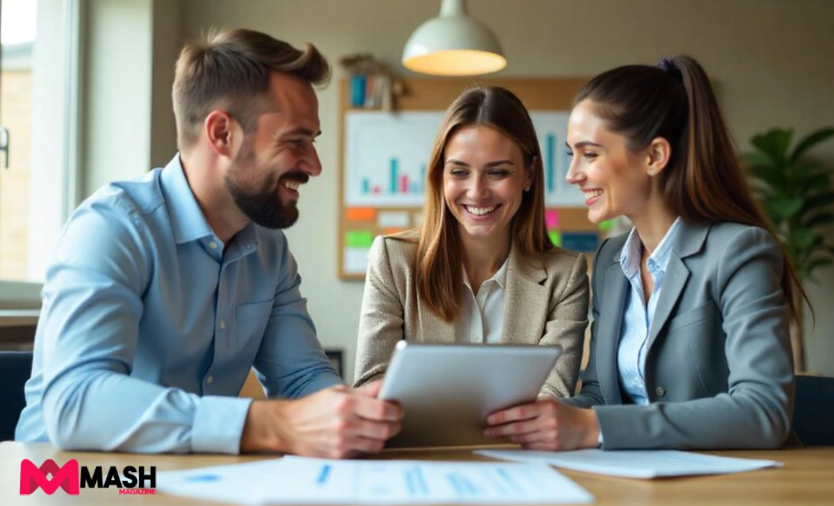 Australian financial adviser reviewing insurance options with young couple