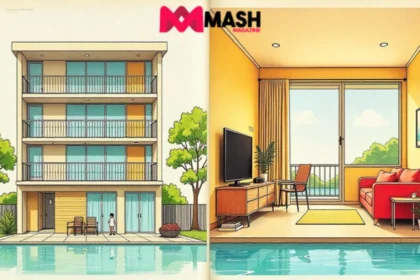 Apartment building split showing strata coverage of structure and common areas versus unit contents insurance covering personal belongings, with flood risk illustration.