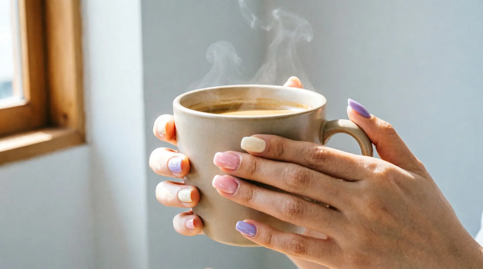 Pastel milky Korean gel nails